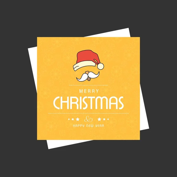 Design Cartão Natal Com Design Elegante Fundo Amarelo — Vetor de Stock