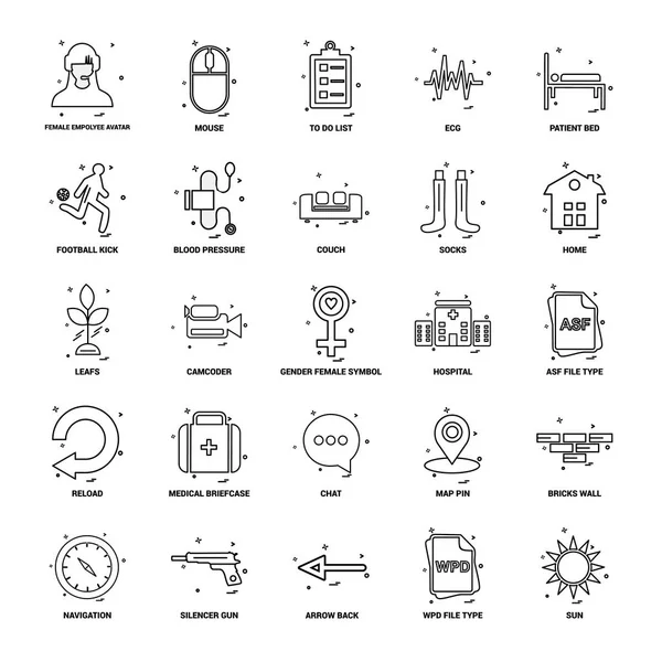 25 iş kavramı Mix satır Icon set