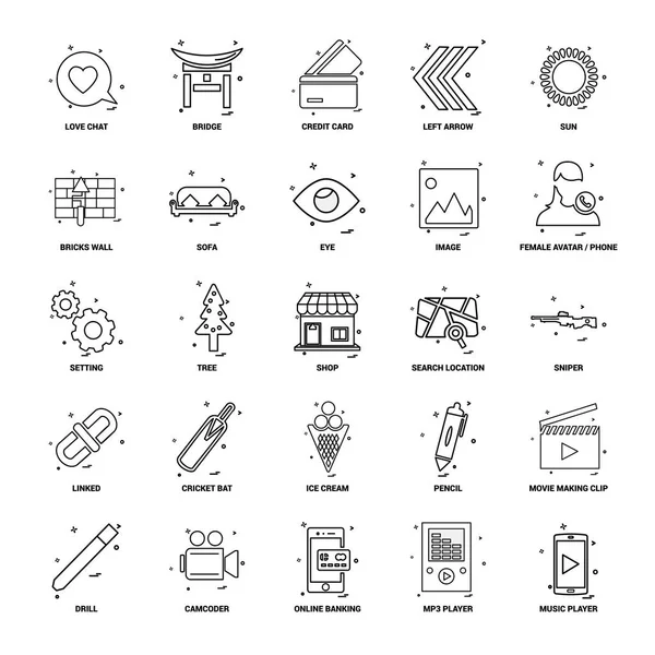 Business Concept Mix Lijn Icon Set — Stockvector