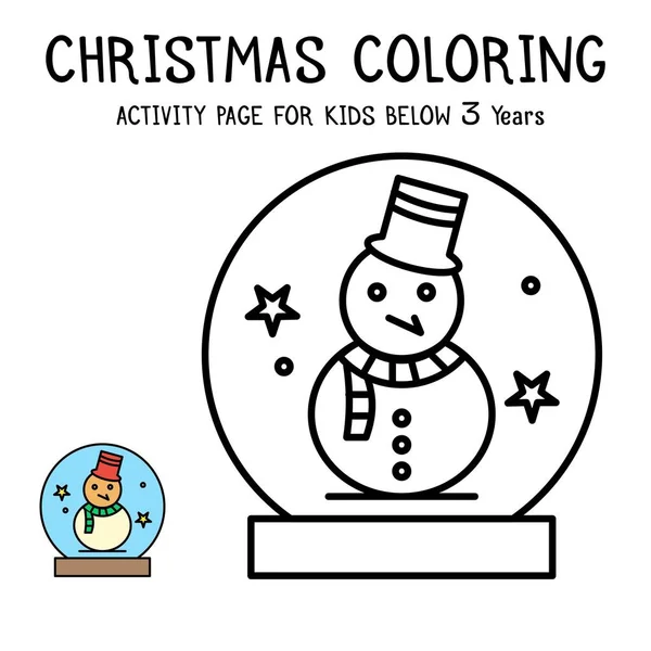 Libro Actvity Para Colorear Navidad Para Niños Menores Años — Vector de stock