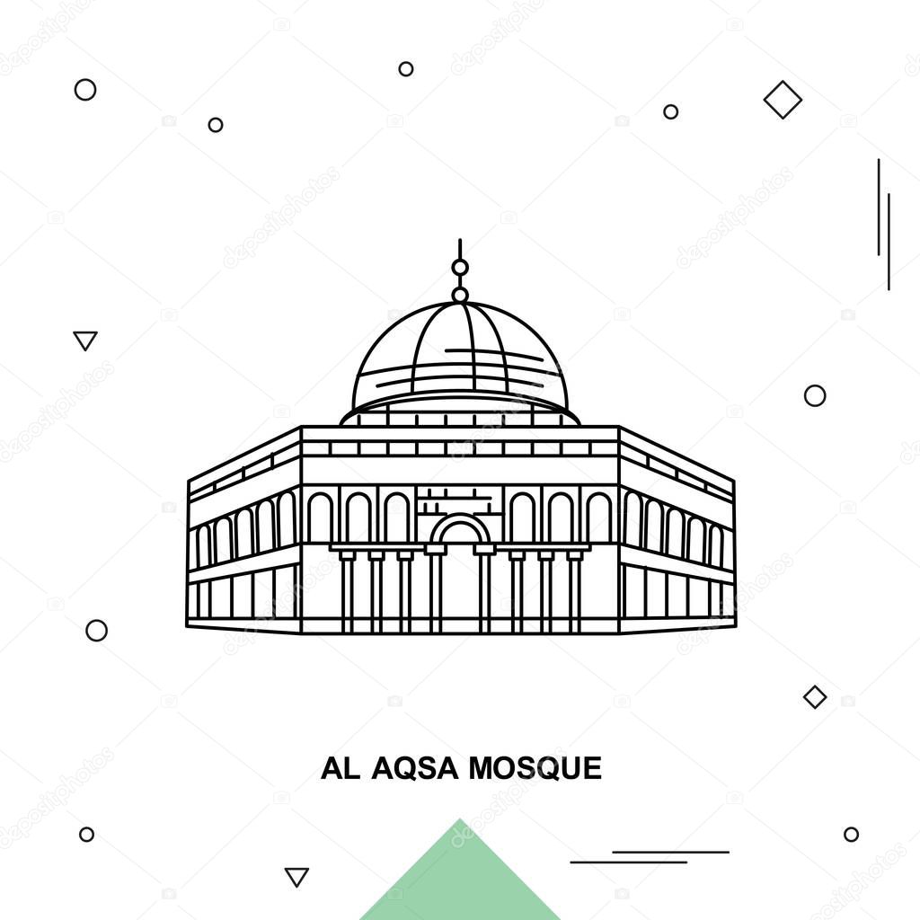AL AQSA MOSQUE skyline vector illustration 