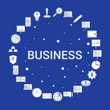 İş Icon Set. Infographic vektör şablonu