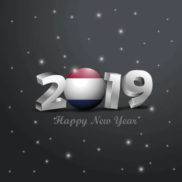 2019 Boldog Évet Hollandia Jelző Tipográfia Absztrakt Background Vele Ünnepe — Stock Vector