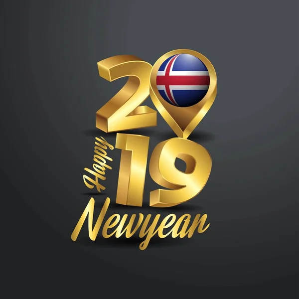 2019 그래피 아이슬란드 디자인 — 스톡 벡터
