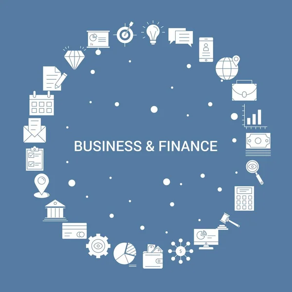 Business Financiën Icon Set Infographic Vector Sjabloon — Stockvector