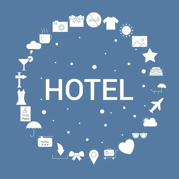 Hotel Icon Set Infographic Vector Mall — Stock vektor