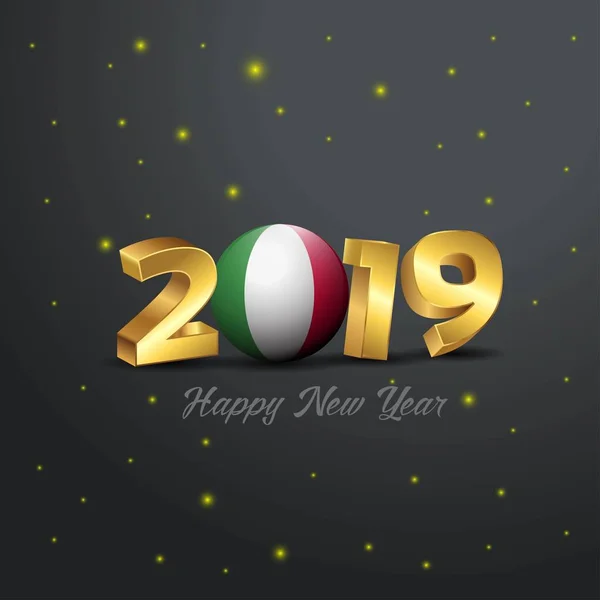2019 Happy New Year Italië Vlag Typografie Abstracte Achtergrond Van — Stockvector