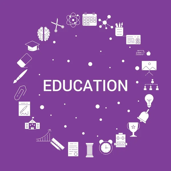 Zestaw Ikon Edukacji Wektora Infographic Szablonu — Wektor stockowy