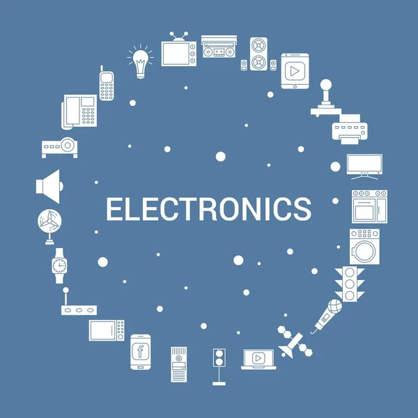 Elektronik Icon Gesetzt Infografische Vektorvorlage — Stockvektor