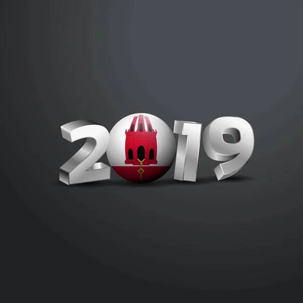 2019 การพ เทาพร อมธงย บรอลตาร ใหม — ภาพเวกเตอร์สต็อก