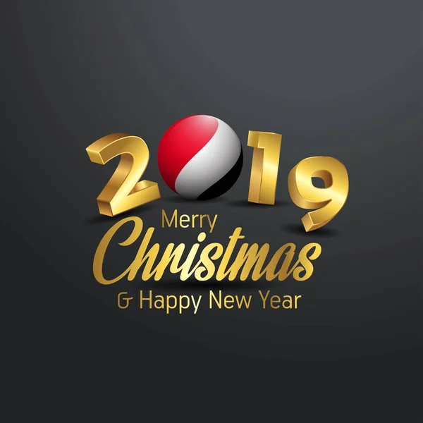 Fyrstedømmet Sealand Flagg 2019 Merry Christmas Typography Nyttår Abstrakt Festbakgrunn – stockvektor