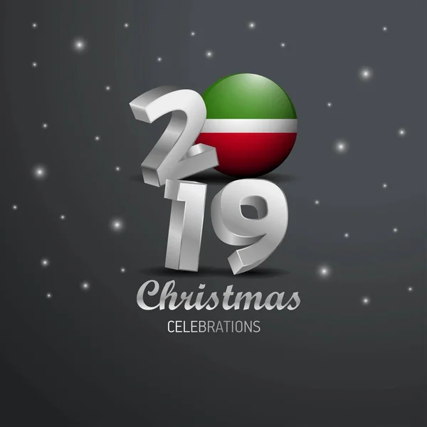Татарстанский Флаг 2019 Рождественской Типографикой Новогодний Реферат — стоковый вектор