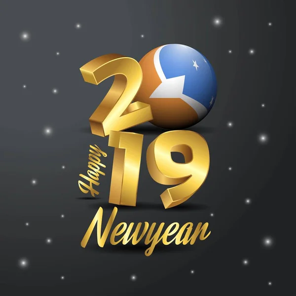 2019 幸せ新しい年ティエラ フエゴ州アルゼンチン フラグ タイポグラフィ お祝いの抽象的な背景 — ストックベクタ