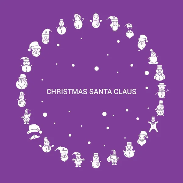 Christmas Santa Clausule Icon Set Infographic Vector Sjabloon — Stockvector