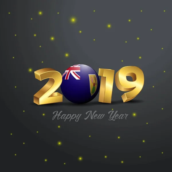 2019 Šťastný Nový Rok Turks Caicos Příznak Typografie Abstraktní Pozadí — Stockový vektor