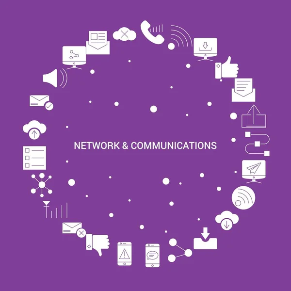 网络和通信图标集 信息图矢量模板 — 图库矢量图片