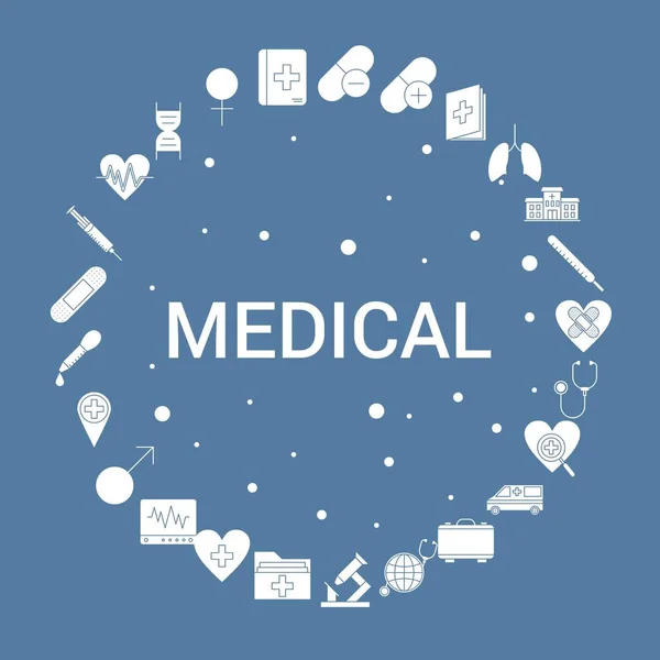 Medizinische Ikone Gesetzt Infografische Vektorvorlage — Stockvektor