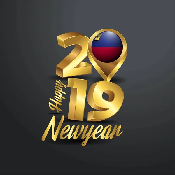 ใหม 2019 Golden Typography Liechtenstein Flag Location Pin การออกแบบธงประจ าประเทศ — ภาพเวกเตอร์สต็อก