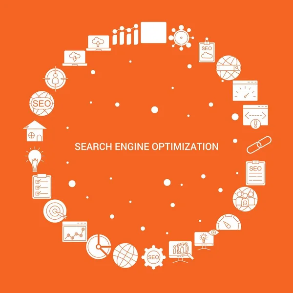Search Engine Optimization Icon Set Infographic Vector Sjabloon — Stockvector