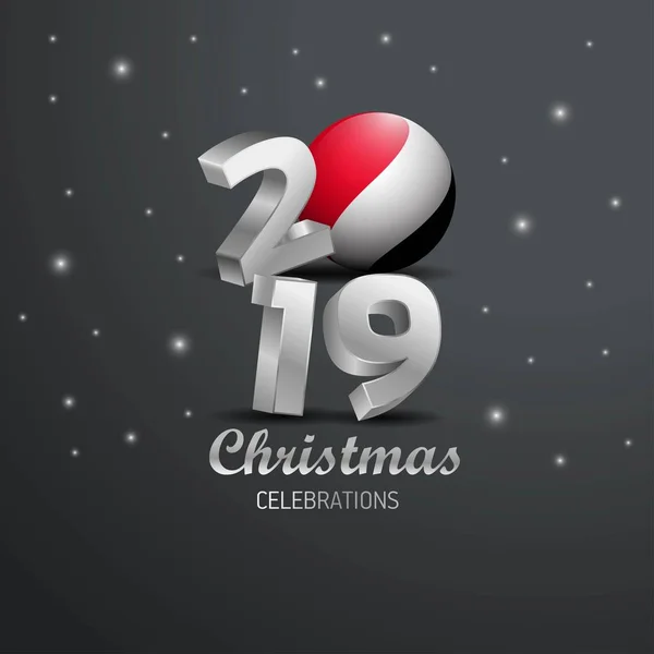 Fyrstedømmet Sealand Flagg 2019 Merry Christmas Typography Nyttår Abstrakt Festbakgrunn – stockvektor