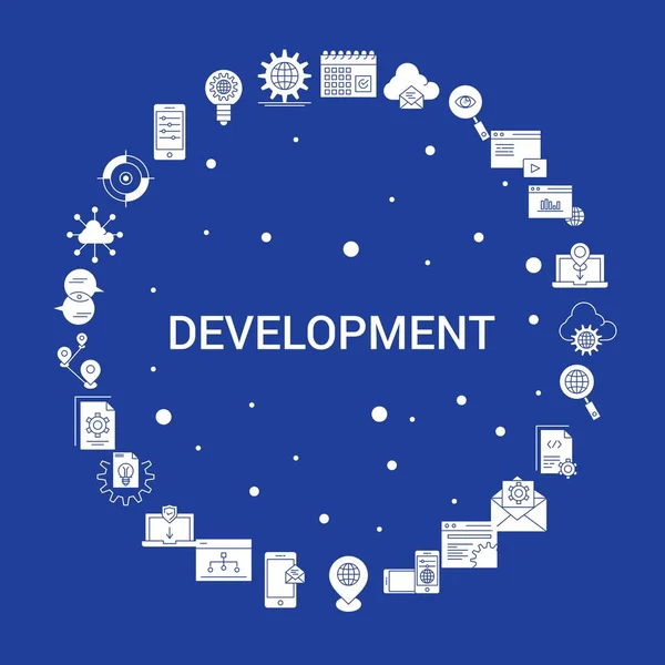 Ανάπτυξη Σύνολο Εικονιδίων Πρότυπο Διάνυσμα Infographic — Διανυσματικό Αρχείο