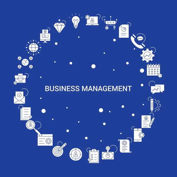 Business Management Icon Set Modelo Vetor Infográfico —  Vetores de Stock