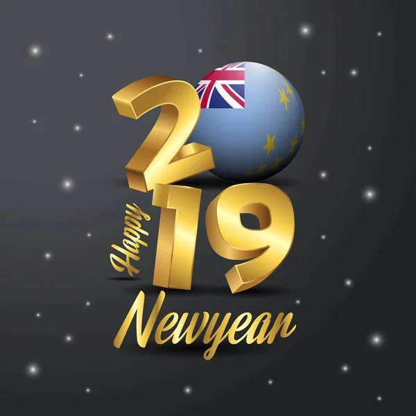 2019 Ευτυχισμένο Νέο Έτος Τουβαλού Σημαία Τυπογραφία Αφηρημένα Φόντο Γιορτή — Διανυσματικό Αρχείο