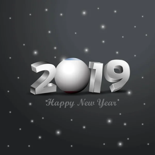 2019 新年あけましておめでとうございますクリミア フラグ タイポグラフィ お祝いの抽象的な背景 — ストックベクタ