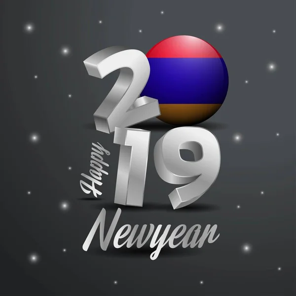 2019 Новым Годом Армения Флаг Типография Тезисы Празднеств — стоковый вектор