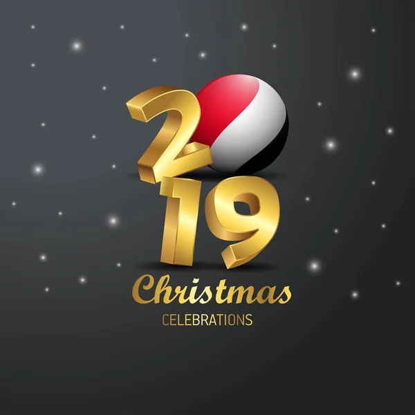 Fyrstedømmet Sealand Flagg 2019 Merry Christmas Typography Nyttår Abstrakt Festbakgrunn – stockvektor