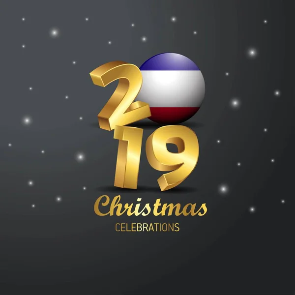 Los Altos Vlag 2019 Merry Christmas Typografie Nieuwe Jaarviering Abstracte — Stockvector