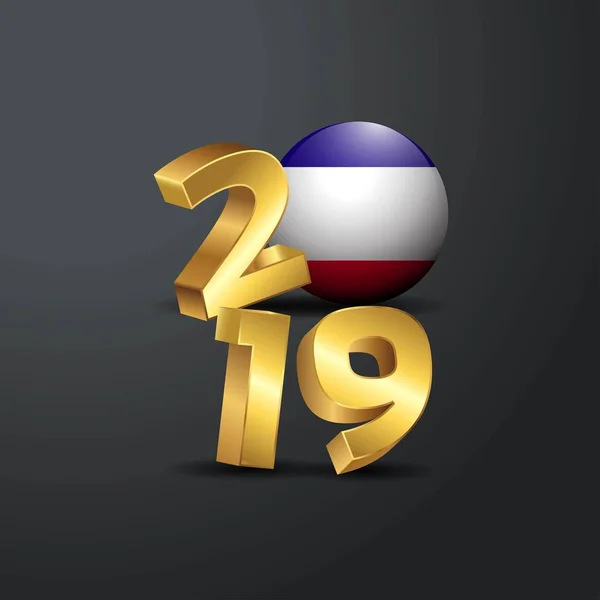 2019 Gouden Typografie Met Los Altos Vlag Happy New Year — Stockvector