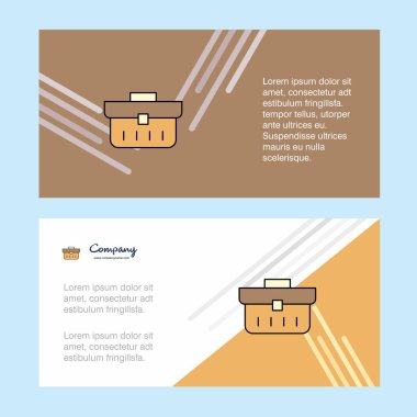 Breifcase kurumsal iş banner şablon, yatay reklam iş afişi.