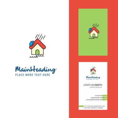 Yaratıcı Logo ve kartvizit yağmur. dikey tasarlamak vektör