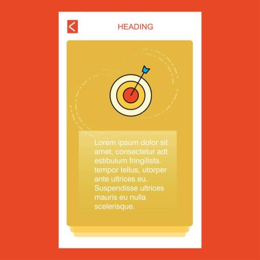 Dart mobil dikey banner tasarım tasarımı. Vektör