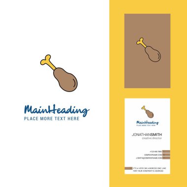 Tavuk lolipopu yaratıcı Logo ve kartvizit. dikey tasarlamak vektör