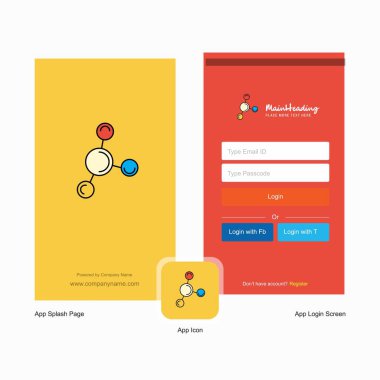 Şirket ağ ekranı ve oturum açma sayfası Tasarım Logo şablonu ile. Mobil Online iş şablonu