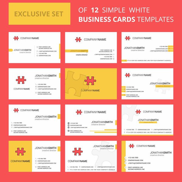 Набор из 12 штук Creative Busiens Card Template. Креативный логотип и фон для карты
