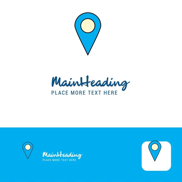 Posizione Mappa Creativa Logo Design Colore Piatto Logo Posto Tagline — Vettoriale Stock