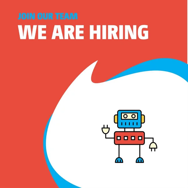 Join Our Team Busienss Company Robotics Hiring Poster Callout Design — 스톡 벡터