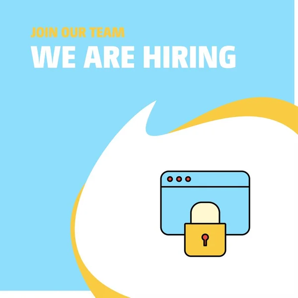 Join Our Team Busienss Company Locked Website Hiring Poster Callout — Stockvector