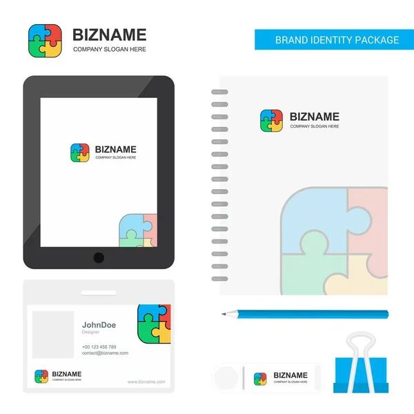 Jeu Puzzle Logo Entreprise Application Onglet Carte Employé Pvc Journal — Image vectorielle