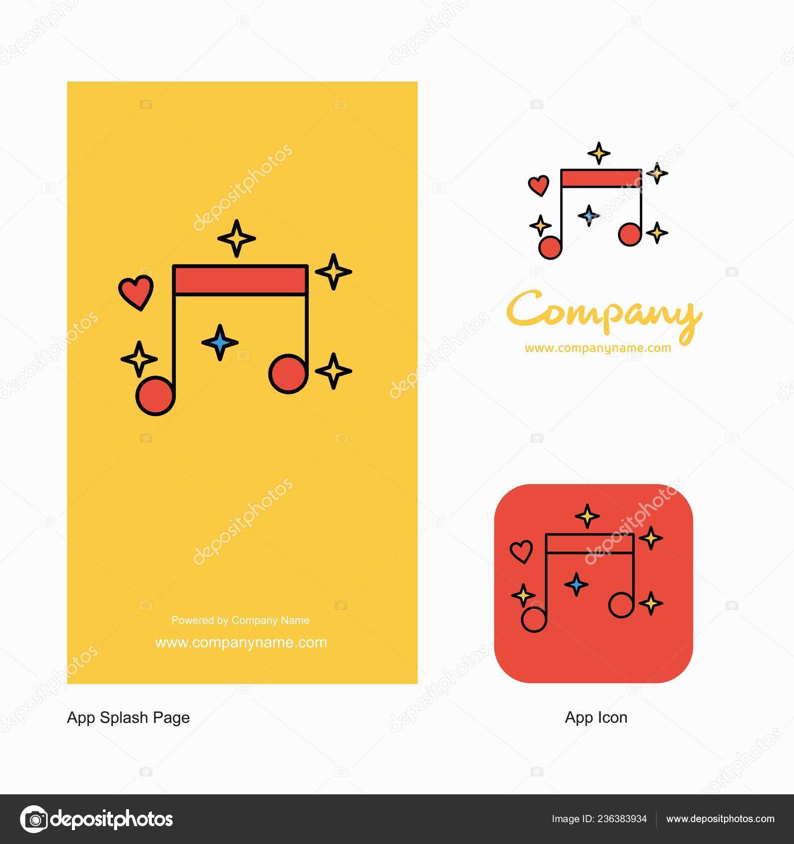 Love Music Company Logo App Icon Splash Page Design Creative Stock Vector C Ibrandify 236383934