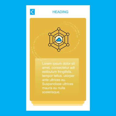 Bulut ağ mobil dikey banner tasarım tasarımı. Vektör