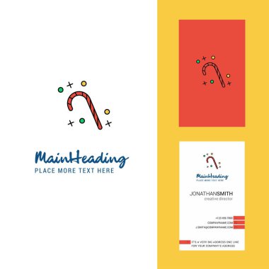 Noel candy yaratıcı Logo ve kartvizit. dikey tasarlamak vektör