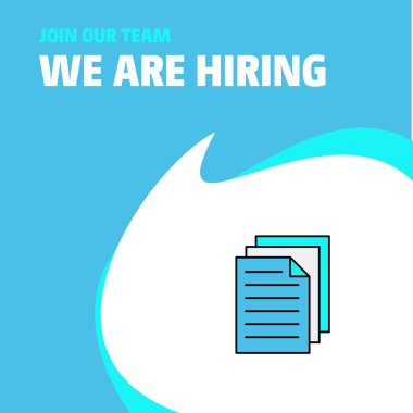 Bize katıl. Busienss şirket belge Poster belirtme çizgisi tasarım işe vardır. Vektör arka plan