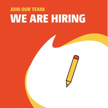 Bize katıl. Busienss şirket kalem Poster belirtme çizgisi tasarım işe vardır. Vektör arka plan