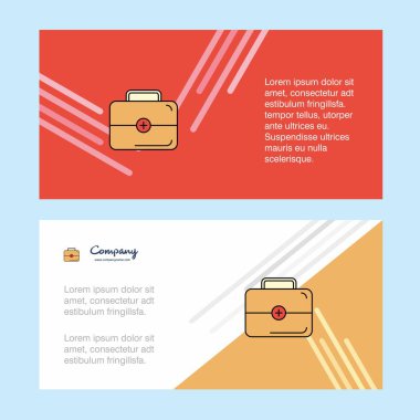 İlk yardım kutusu kurumsal iş banner şablon, yatay reklam iş afişi.