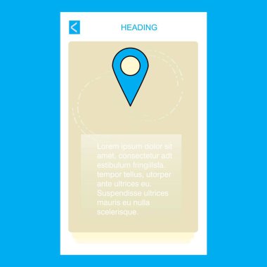 Konumu mobil dikey banner tasarım tasarımı eşleyin. Vektör