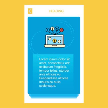 Dizüstü bilgisayar mobil dikey banner tasarım tasarımı. Vektör
